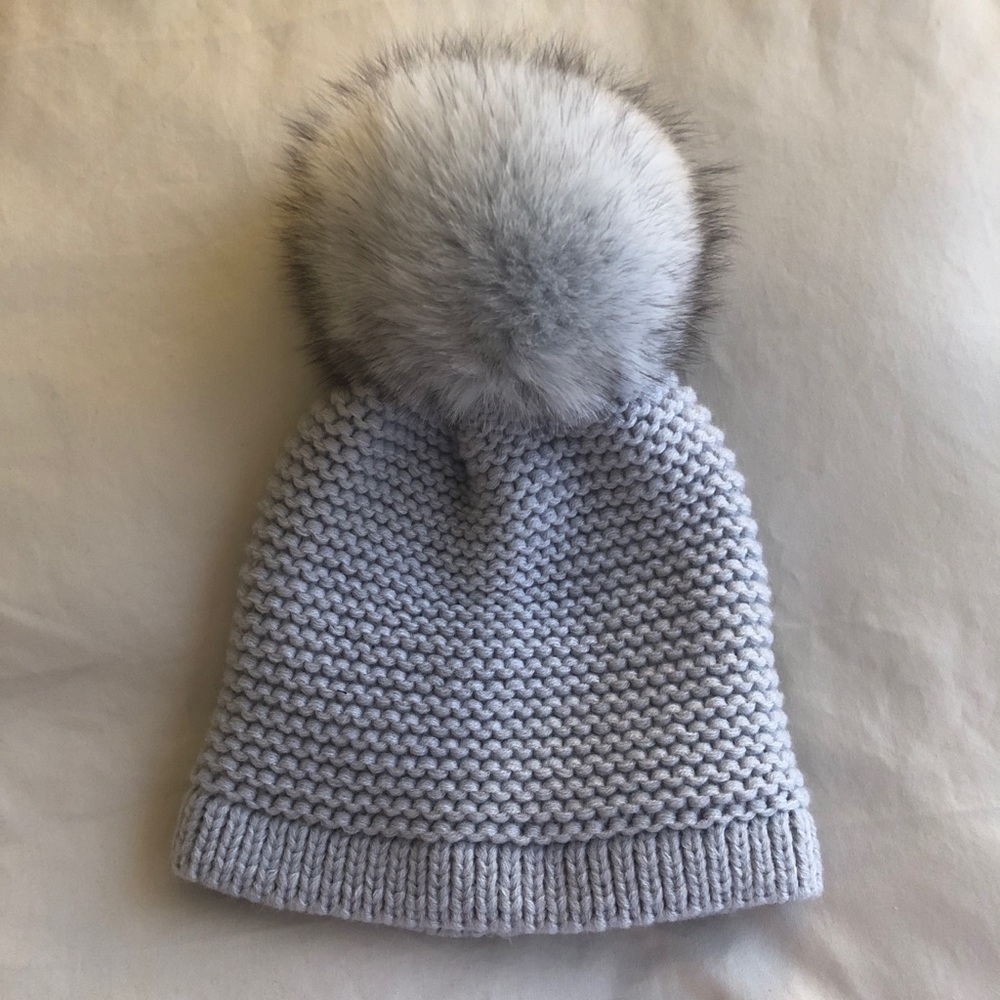 Kyi Kyi light Grey Pom Pom Hat